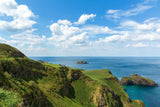 The stunning scenery of Northern Ireland. A view of the Carrick-a-Reed Rope Bridge in County Antrim.