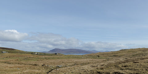 Clare Island looking across Clew Bay to Croagh Patrick on the mainland.