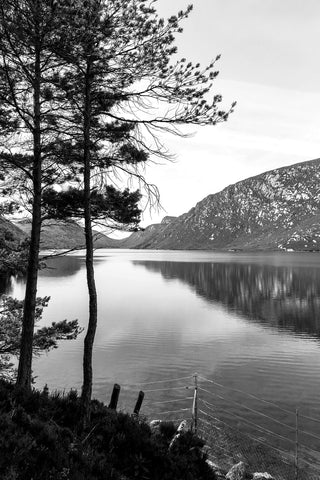 A black and white of Glenveagh National Park, Donegal.  